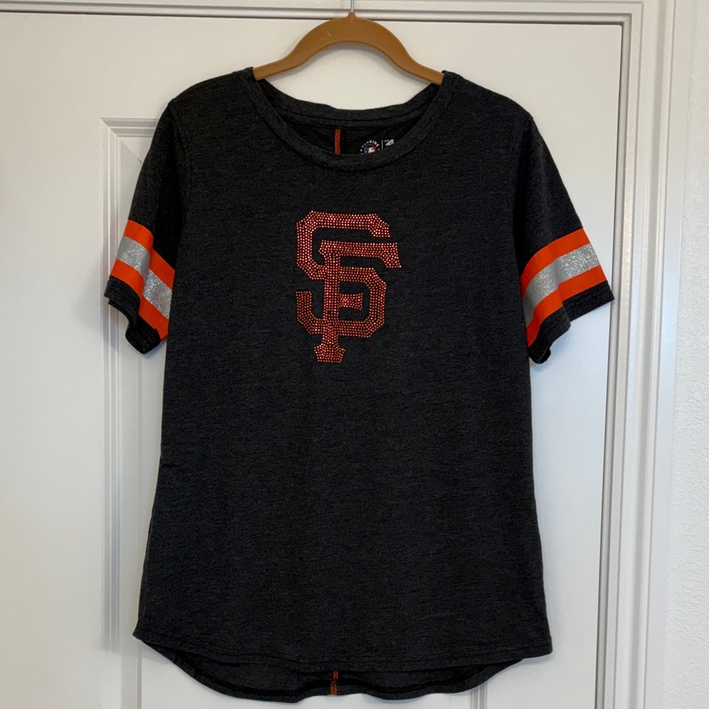 Ladies SF Charcoal and Orange Graphic Tee